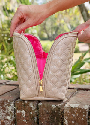 Capri Cosmetic Bag Nude Patent (Large) SQ