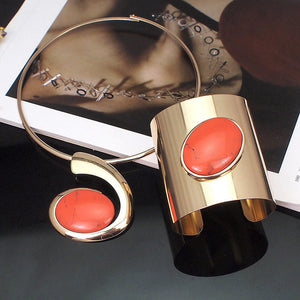 Tribe 2-Piece Set (Necklace & Bracelet) Orange